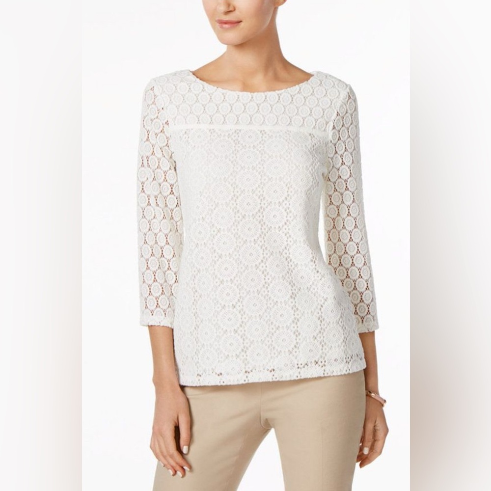 Charter‎ Club Lined Laced Blouse